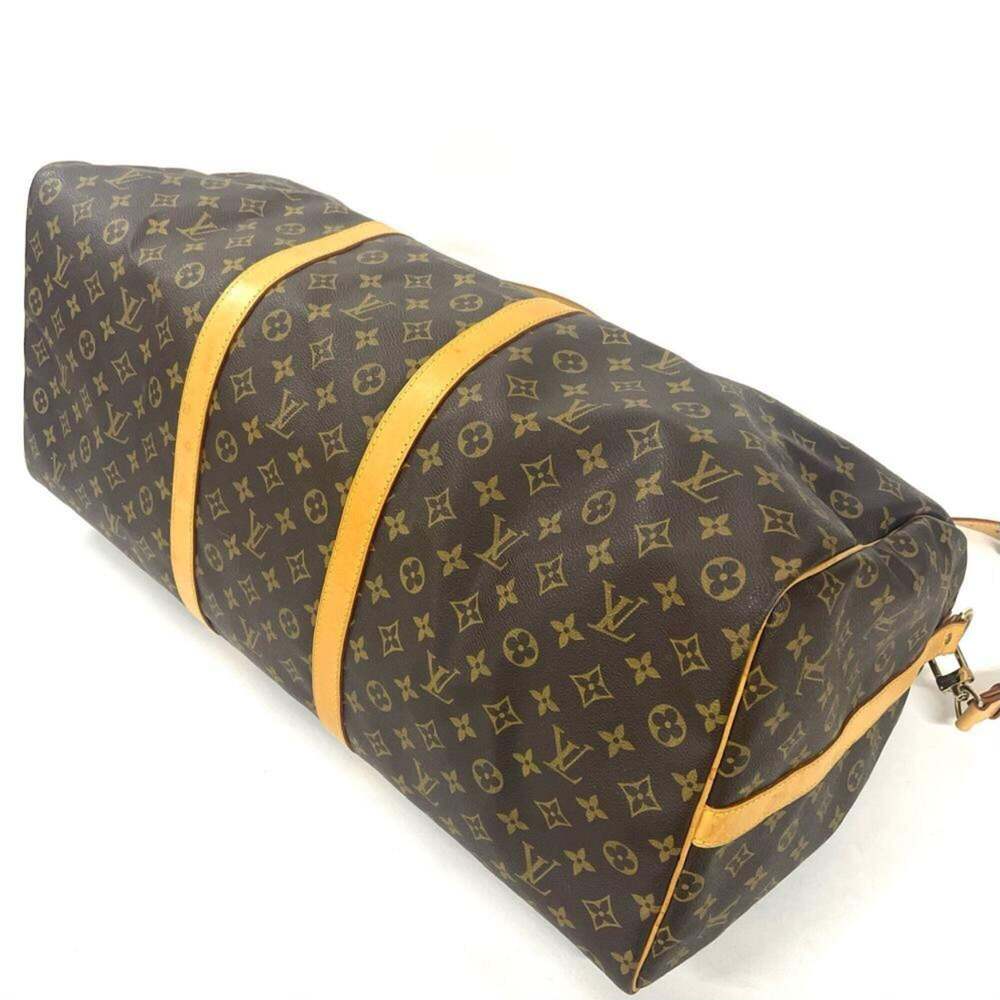 LOUIS VUITTON Brown Monogram Leather Keepall 60 Boston Bag - Picture 3 of 9